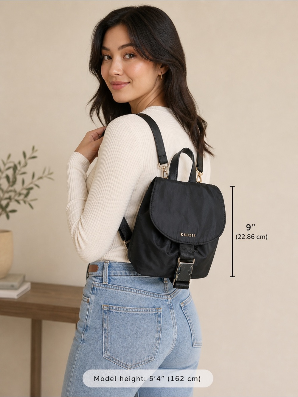 New Kedzie Mali Convertible Backpack- Black Small... See Pics NWOT